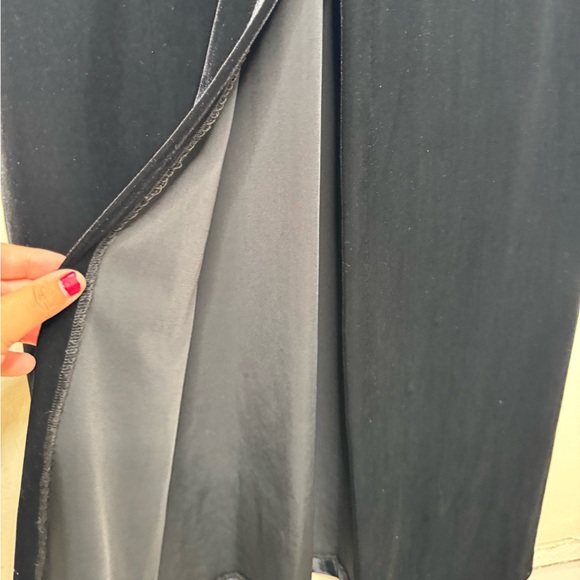 Patra womens L black velvet long sleeve fur cuff maxi dress witchy Gala formal - Picture 8 of 9